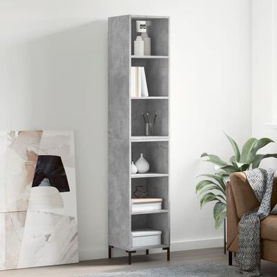 vidaXL Buffet haut Gris béton 34,5x32,5x180 cm Bois d'ingénierie