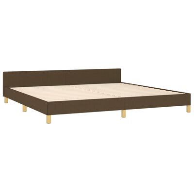 vidaXL Cadre de lit sans matelas marron foncé 200x200 cm tissu