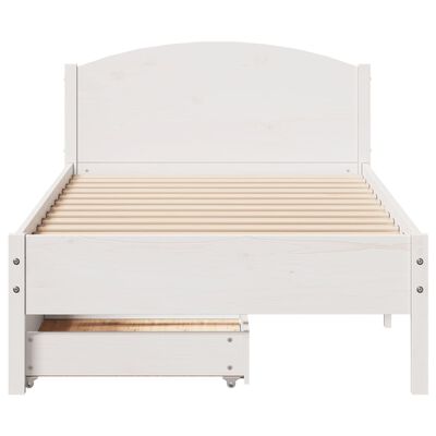 vidaXL Cadre de lit sans matelas blanc 100x200 cm bois de pin massif