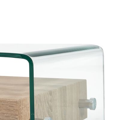 vidaXL Table basse Clair 98x45x31 cm Verre trempé