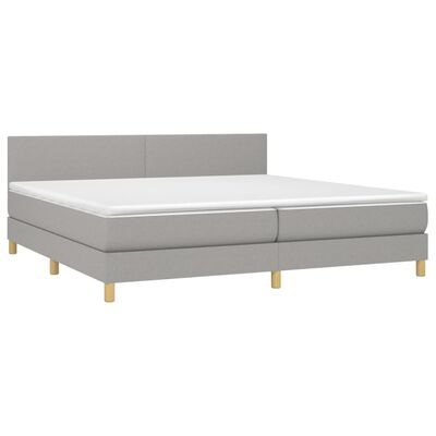 vidaXL Sommier à lattes de lit avec matelas Gris clair 200x200cm Tissu