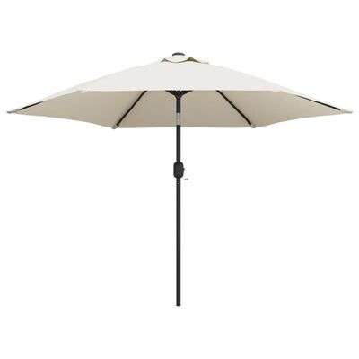 vidaXL Parasol sable blanc avec Poteau en Acier 3 m