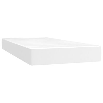 vidaXL Sommier à lattes de lit avec matelas et LED Blanc 90x200 cm