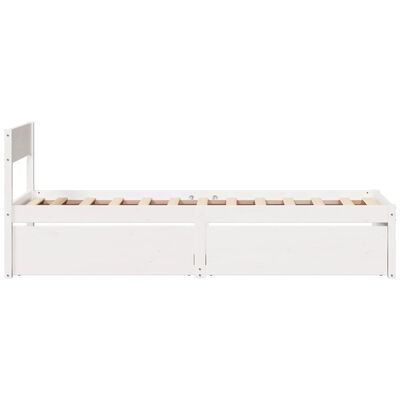 vidaXL Cadre de lit sans matelas blanc 75x190 cm bois de pin massif