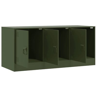 vidaXL Meuble TV vert olive 99x39x44 cm acier