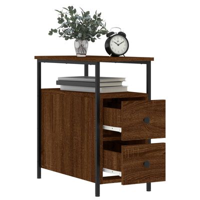 vidaXL Table de chevet chêne marron 30x60x60 cm bois d'ingénierie