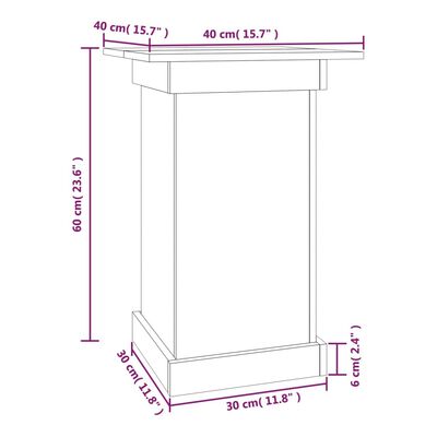 vidaXL Support à fleurs Marron miel 40x40x60 cm Bois de pin solide