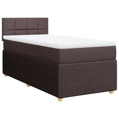 vidaXL Sommier à lattes de lit avec matelas Marron foncé 90x190 cm