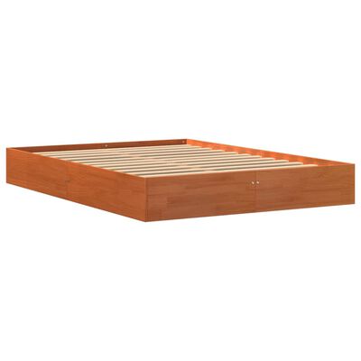 vidaXL Cadre de lit sans matelas cire marron 120x190cm bois pin massif