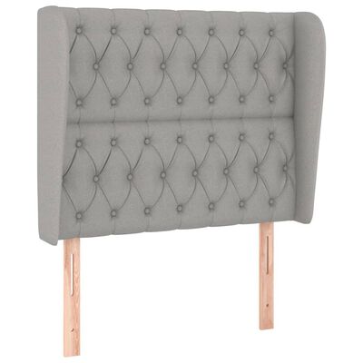 vidaXL Sommier à lattes de lit avec matelas Gris clair 90x200 cm Tissu