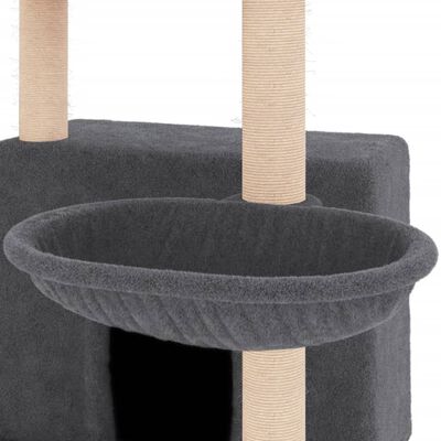 vidaXL Arbre à chat avec griffoirs en sisal gris foncé 132 cm