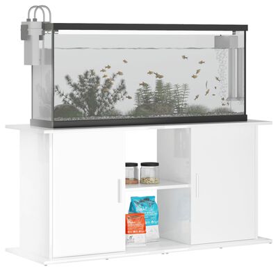 vidaXL Support d'aquarium blanc brillant 121x41x58cm bois d'ingénierie