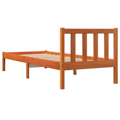 vidaXL Cadre de lit cire marron 90x190 cm bois de pin massif