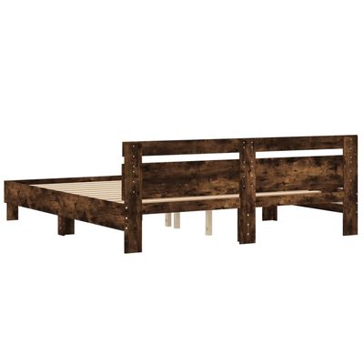 vidaXL Cadre de lit sans matelas chêne fumé 160x200 cm