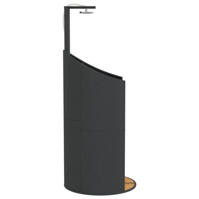 vidaXL Douche d'extérieur noir 100x100x241,5 cm poly rotin bois acacia