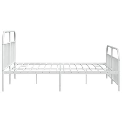 vidaXL Cadre de lit métal sans matelas et pied de lit blanc 200x200 cm