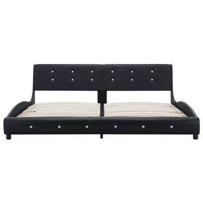 vidaXL Lit avec matelas à mémoire de forme Noir Similicuir 180x200 cm