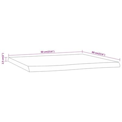 vidaXL Dessus de table 60x60x2,5 cm carré bois massif acacia