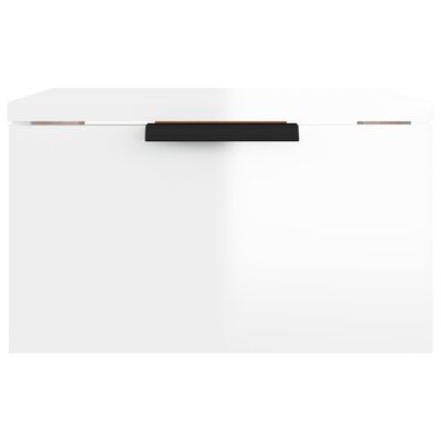 vidaXL Tables de chevet murales 2 pcs blanc brillant 34x30x20 cm