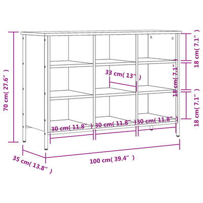 vidaXL Armoire à chaussures noir 100x35x70 cm bois d'ingénierie