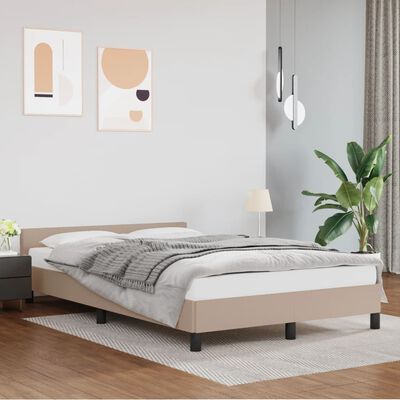 vidaXL Cadre de lit avec tête de lit sans matelas cappuccino 140x200cm