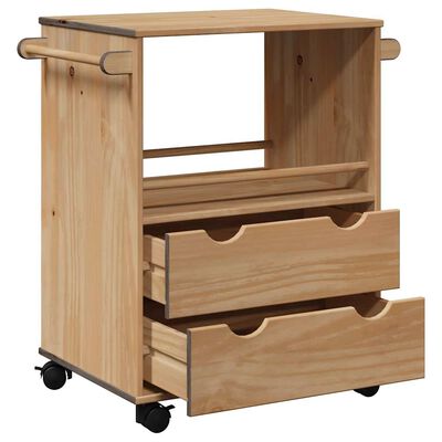 vidaXL Chariot de cuisine OTTA 59x45x80 cm bois massif de pin