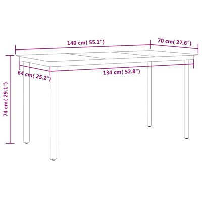 vidaXL Ensemble à manger de jardin 5 pcs Noir