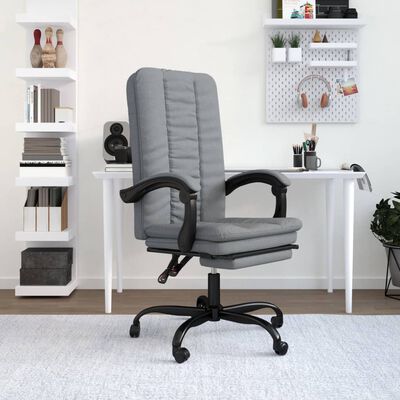 vidaXL Fauteuil inclinable de bureau Gris clair Tissu