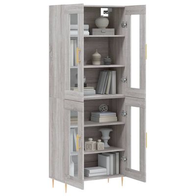 vidaXL Buffet haut Sonoma gris 69,5x34x180 cm Bois d'ingénierie