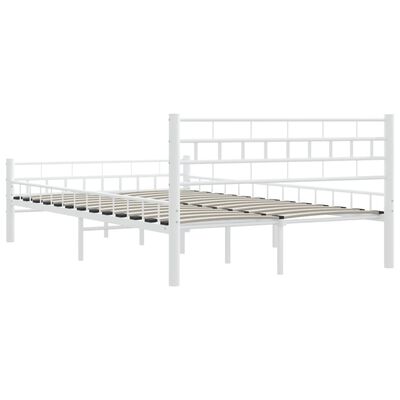 vidaXL Cadre de lit sans matelas blanc métal 140x200 cm