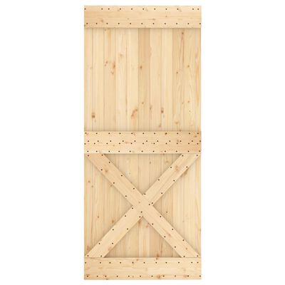 vidaXL Porte coulissante et kit de quincaillerie 90x210 cm pin massif