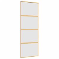 vidaXL Porte coulissante doré 76x205 cm verre ESG dépoli et aluminium