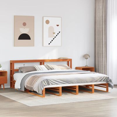 vidaXL Cadre de lit sans matelas cire marron 200x200cm bois pin massif