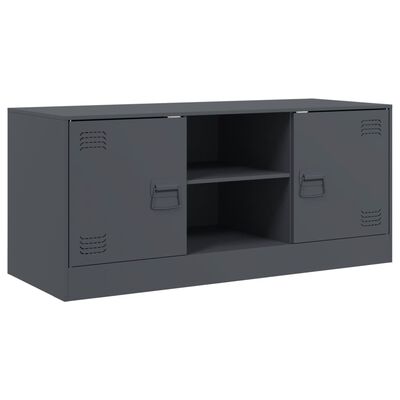 vidaXL Meuble TV anthracite 99x39x44 cm acier