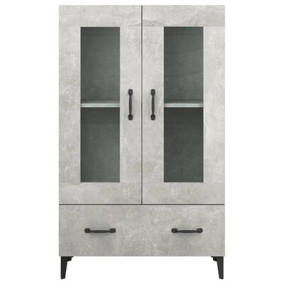 vidaXL Buffet haut Gris béton 70x31x115 cm Bois d'ingénierie