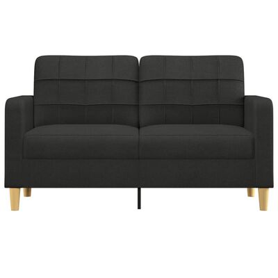 vidaXL Canapé à 2 places Noir 140 cm Tissu