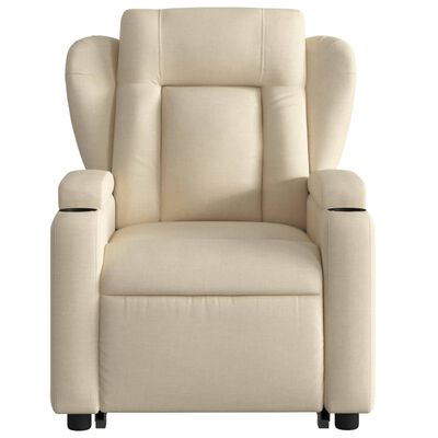 vidaXL Fauteuil inclinable électrique crème tissu