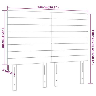 vidaXL Têtes de lit 4 pcs Gris foncé 72x5x78/88 cm Tissu