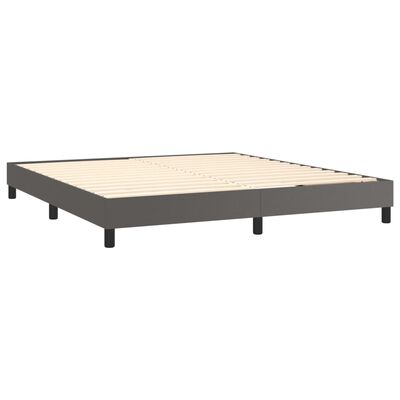 vidaXL Sommier à lattes de lit avec matelas Gris 160x200 cm Similicuir