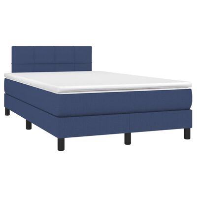 vidaXL Sommier à lattes de lit avec matelas Bleu 120x200 cm Tissu