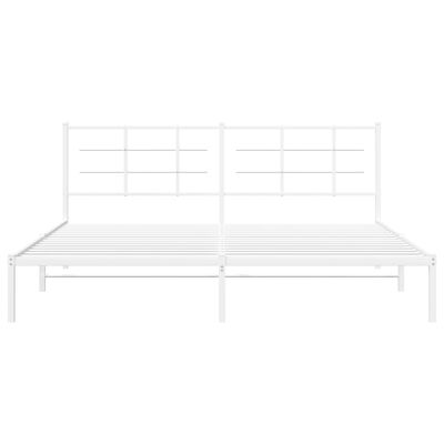 vidaXL Cadre de lit métal sans matelas et tête de lit blanc 200x200 cm