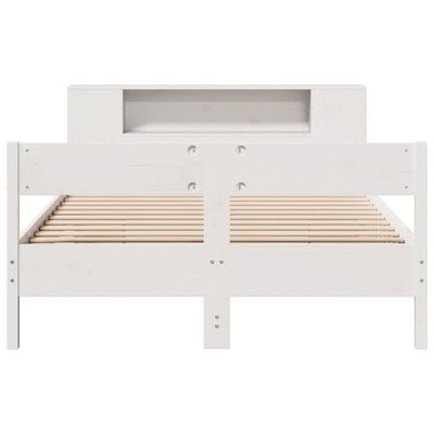 vidaXL Lit bibliothèque sans matelas blanc 120x190 cm bois pin massif