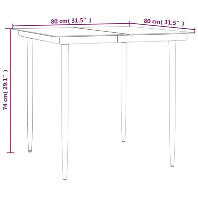 vidaXL Ensemble à manger de jardin 3 pcs coussins résine tressée acier