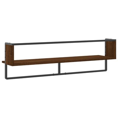 vidaXL Étagère murale avec barre chêne marron 100x25x30 cm