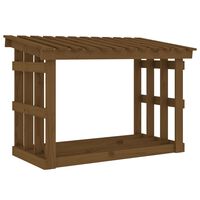 vidaXL Support de bois de chauffage Marron miel 108x64,5x77cm Bois pin