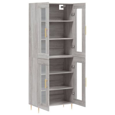 vidaXL Buffet haut Sonoma gris 69,5x34x180 cm Bois d'ingénierie