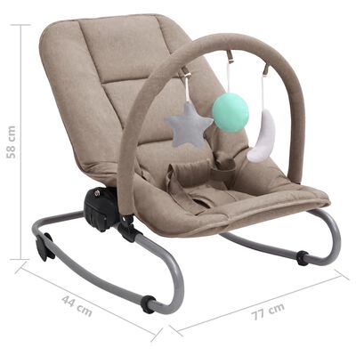 vidaXL Transat pour bébé Taupe Acier