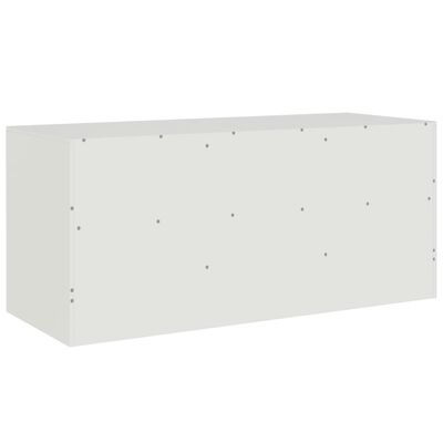 vidaXL Meuble TV blanc 99x39x44 cm acier