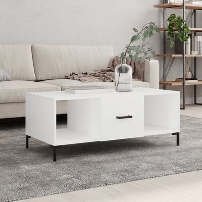 vidaXL Table basse blanc 102x50x40 cm bois d'ingénierie