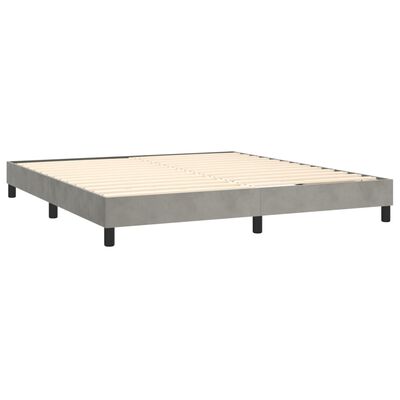 vidaXL Sommier à lattes de lit et matelas Gris clair 180x200cm Velours